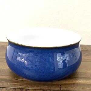 Denby China Stoneware England Blue Round Serving‎ Bowl 7.5" Vtg EUC